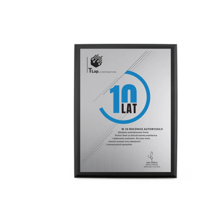 Business Diplom - Silber Laminat Gravur - Schwarze Matte Unterlage - DUV030