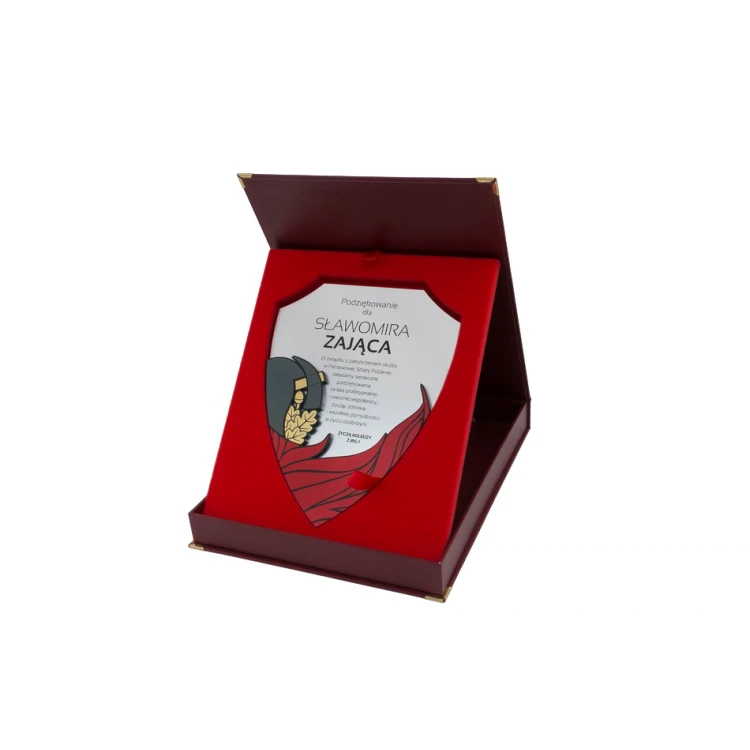 Diplom für Feuerwehrmann 180x225mm - Mini Schild in elegantem Etui - DS027