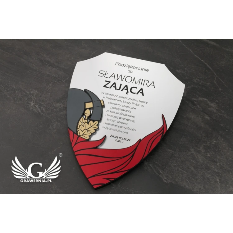 Diplom für Feuerwehrmann 180x225mm - Mini Schild in elegantem Etui - DS027