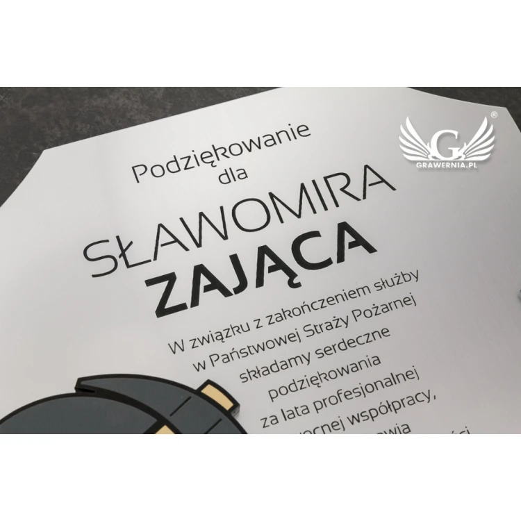 Diplom für Feuerwehrmann 180x225mm - Mini Schild in elegantem Etui - DS027