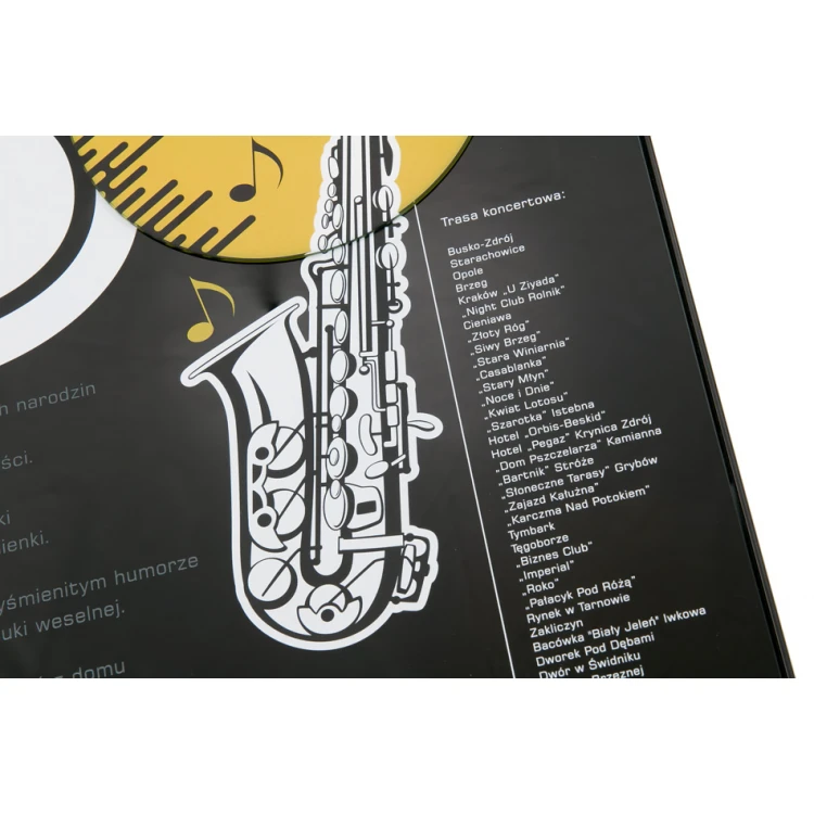 Jubiläumsdiplom für Musiker - exklusives schwarzes Glas - Abmessungen: 400x300mm - DUV059