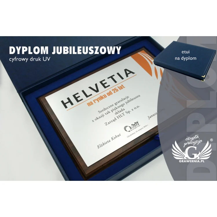 Jubiläumsurkunde horizontal - farbiger UV-Druck - DUV011
