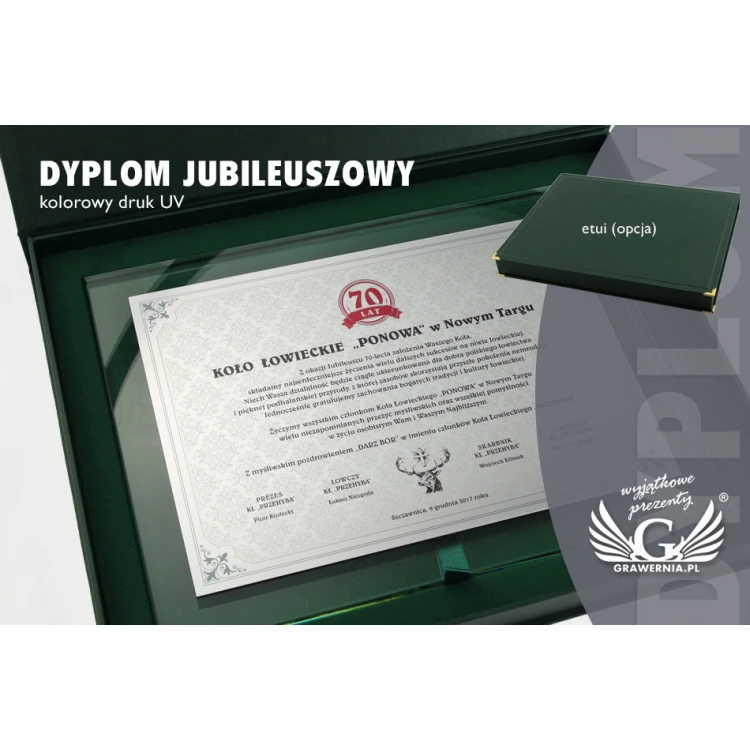 Jubiläumsurkunde - horizontal - UV-Farbdruck - DUV021