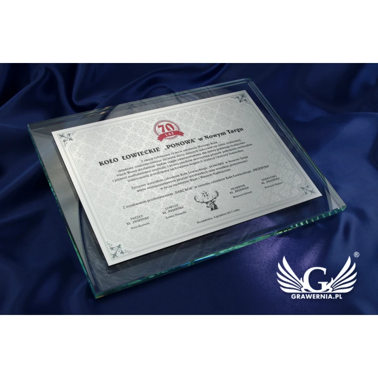 Jubiläumsurkunde - horizontal - UV-Farbdruck - DUV021