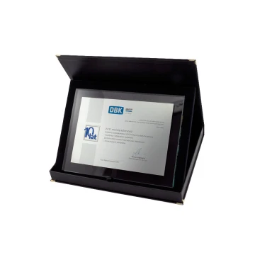 Jubiläumsurkunde - horizontal - farbiger UV-Druck und erhabenes Logo - DUV027
