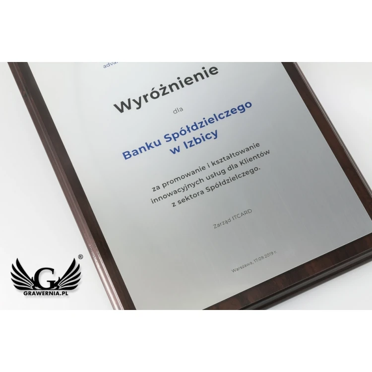 DIPLOM MD3 - Anerkennungsurkunde mit UV-Druck und Gravur - DUV040