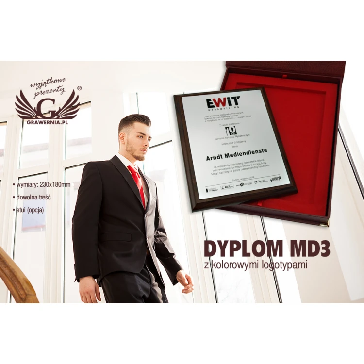 DIPLOM MD3 - Jubiläumsdiplom mit erhabenem Logo - DS036
