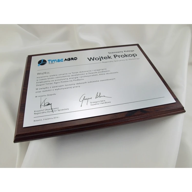 Metallisierter Diplom mit erhabenem Logo - SL034