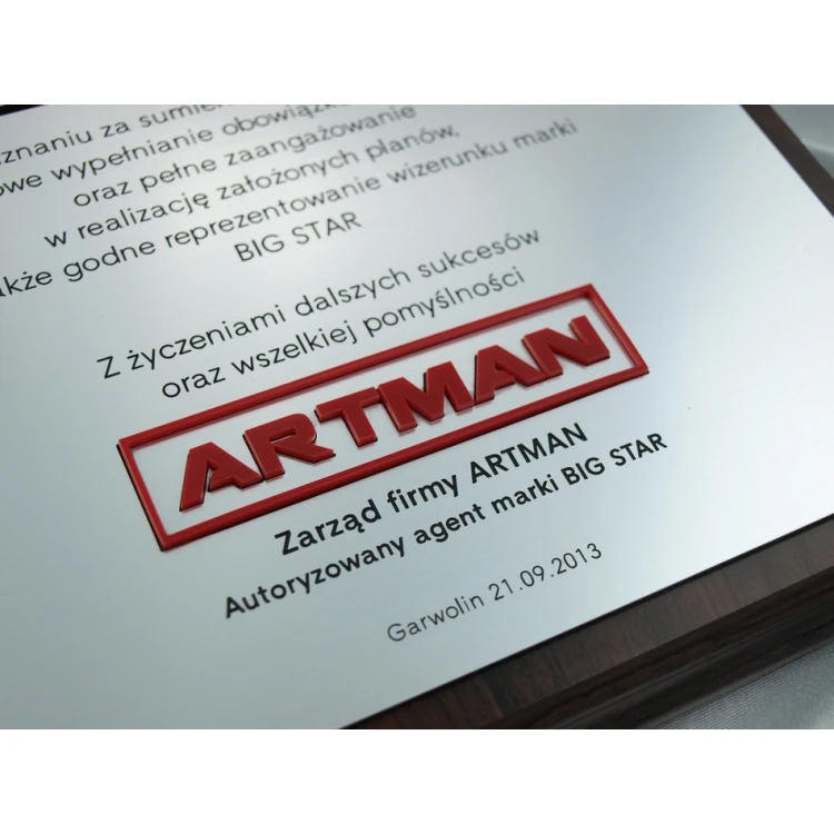 Diplom - MITARBEITER DES JAHRES - mit zwei erhabenen Logos - SL028