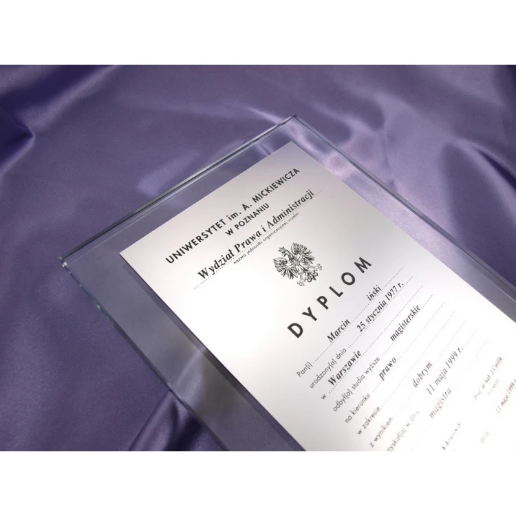 REPRÄSENTATIVES GLAS-DIPLOM FÜR DEN ABSCHLUSS DES HOCHSCHULSTUDIUMS - DSZ023