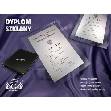 REPRÄSENTATIVES GLAS-DIPLOM FÜR DEN ABSCHLUSS DES HOCHSCHULSTUDIUMS - DSZ023