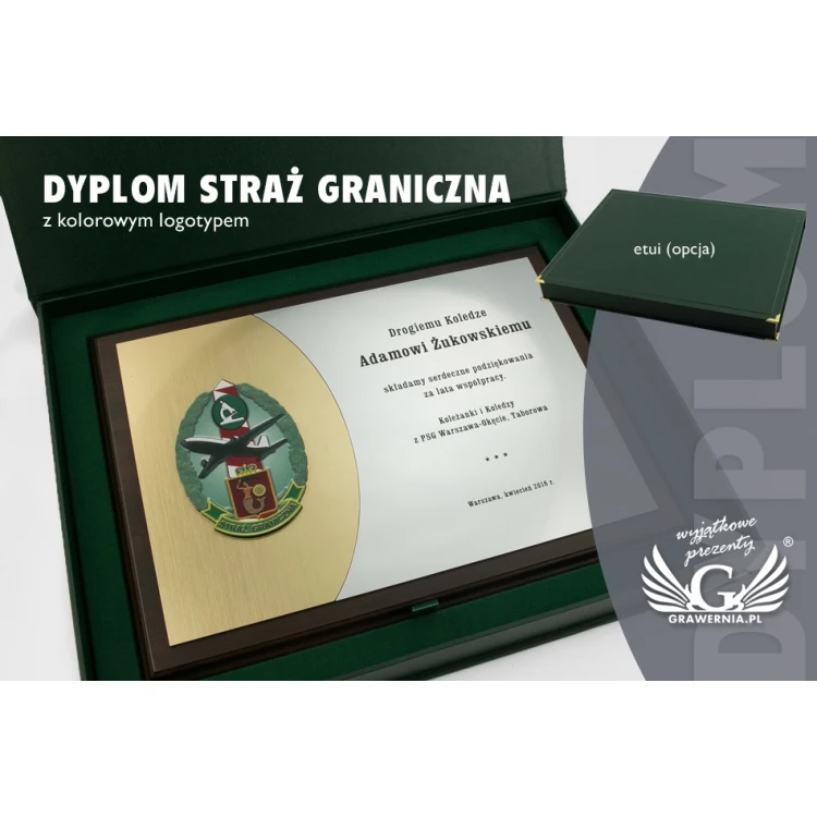 Grenzschutz-Diplom mit farbigem Logo - horizontal - SL051