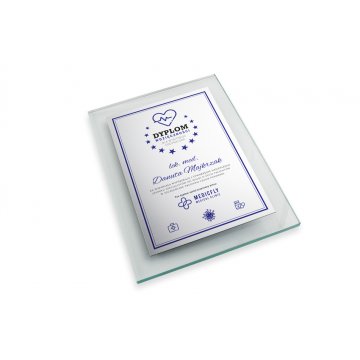 Glasdiplom für Ärzte - vertikal - farbiger UV-Druck - DUV051