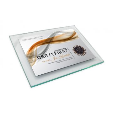 Glaszertifikat für Ärzte - horizontal - farbiger UV-Druck - DUV047