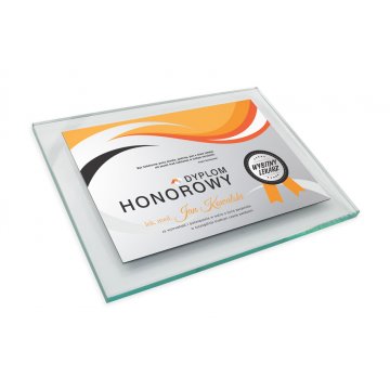 Glasdiplom für Ärzte - horizontal - farbiger UV-Druck - DUV048