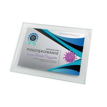 Glasdiplom für Ärzte - horizontal - farbiger UV-Druck - DUV049