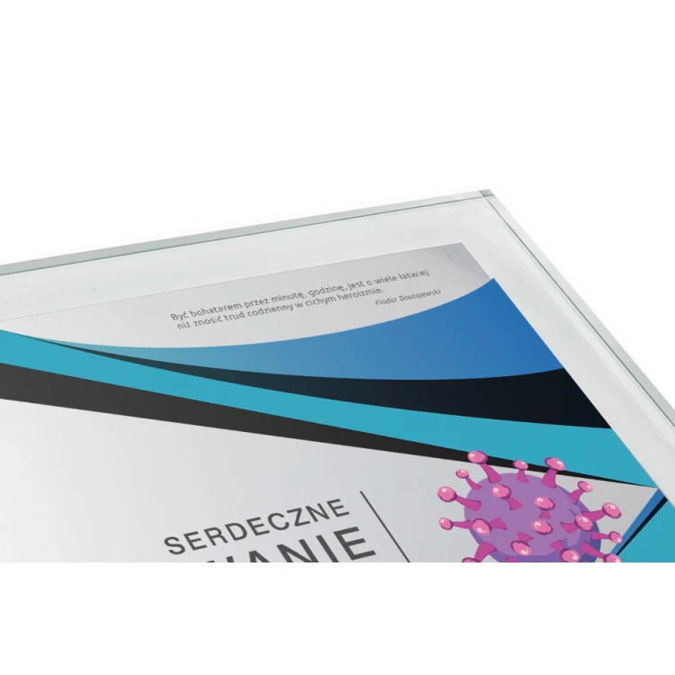 Glasdiplom für Ärzte - horizontal - farbiger UV-Druck - DUV049