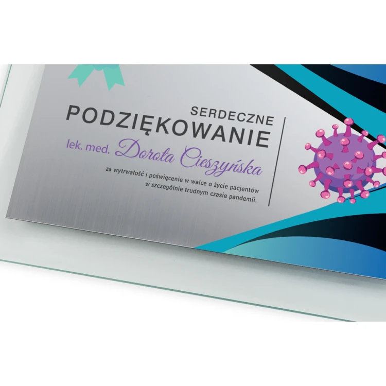 Glasdiplom für Ärzte - horizontal - farbiger UV-Druck - DUV049