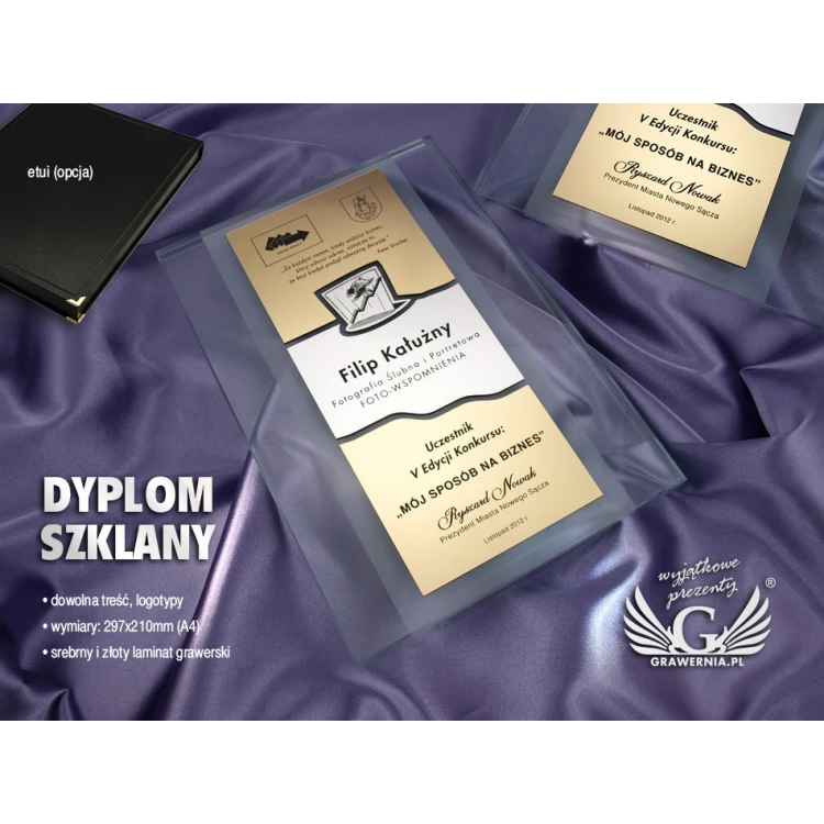 GLASDIPLOM - DSZ001 - Zertifikat, Dankeschön, Auszeichnung