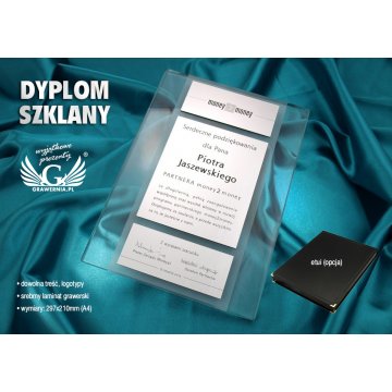 GLASDIPLOM - DSZ012 - Zertifikat, Dankeschön, Auszeichnung