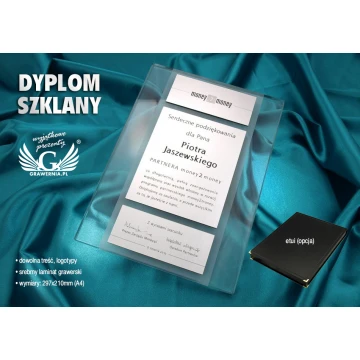 GLASDIPLOM - DSZ012 - Zertifikat, Dankeschön, Auszeichnung