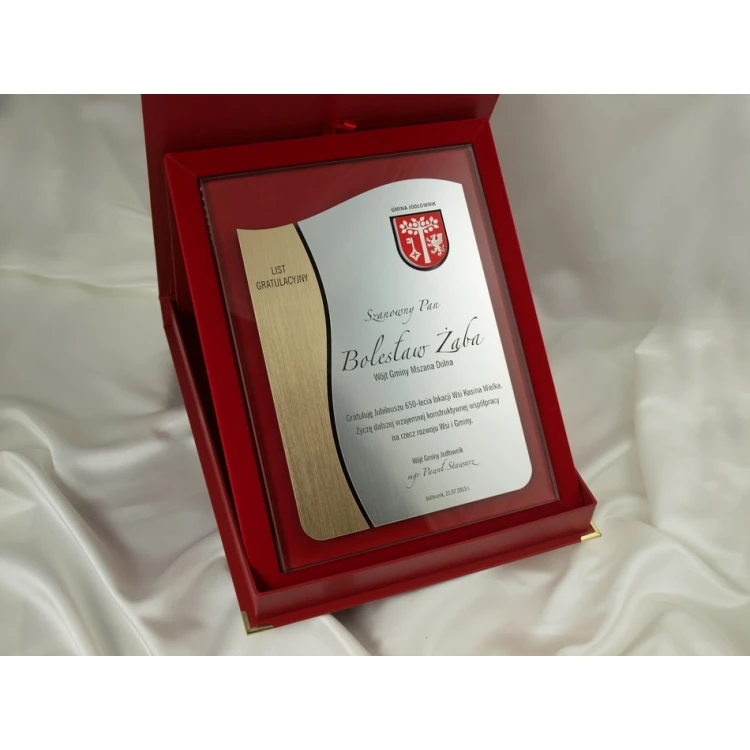 GLASDIPLOM mit WAPPEN oder beliebigem Logo - DSZ026 - vertikal