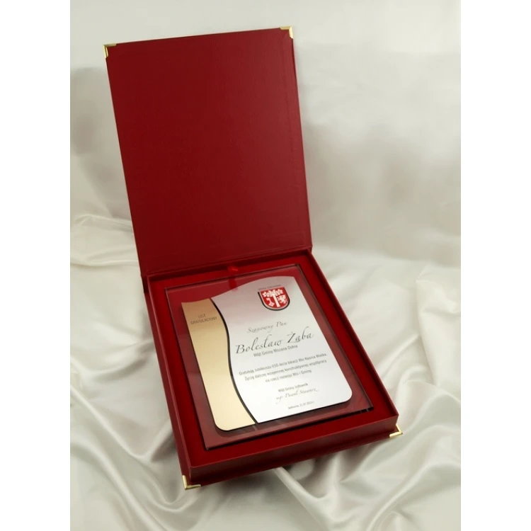 GLASDIPLOM mit WAPPEN oder beliebigem Logo - DSZ026 - vertikal