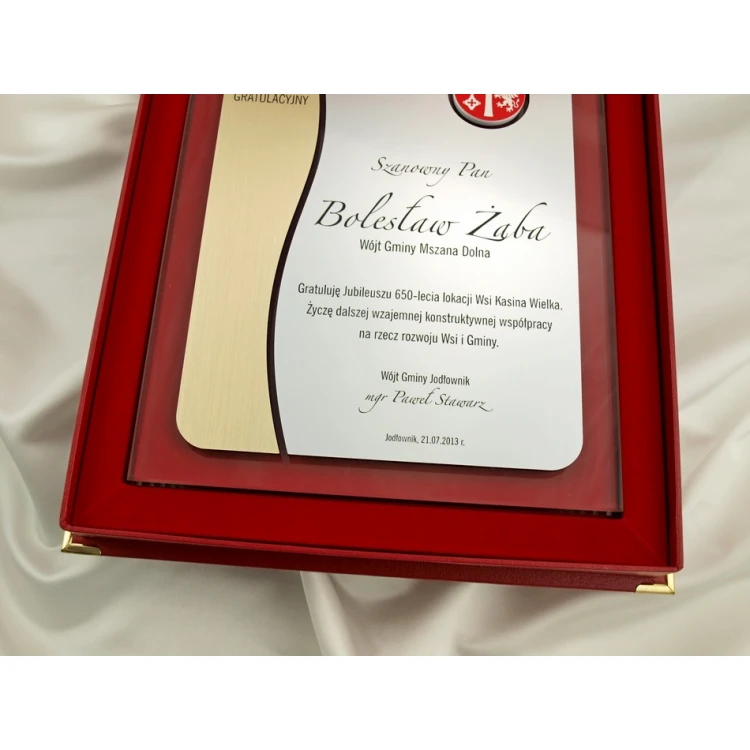 GLASDIPLOM mit WAPPEN oder beliebigem Logo - DSZ026 - vertikal
