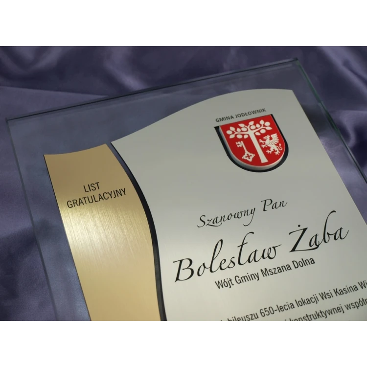 GLASDIPLOM mit WAPPEN oder beliebigem Logo - DSZ026 - vertikal
