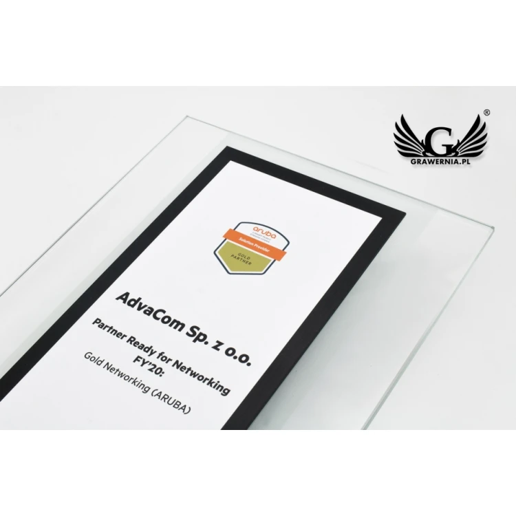 Glasdiplom - Gold Partner - UV-Druck - DUV045