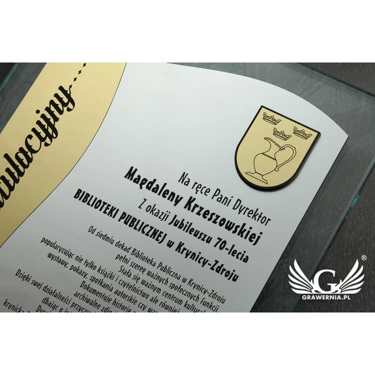 GLASDIPLOM - GLÜCKWUNSCHBRIEF - DSZ051