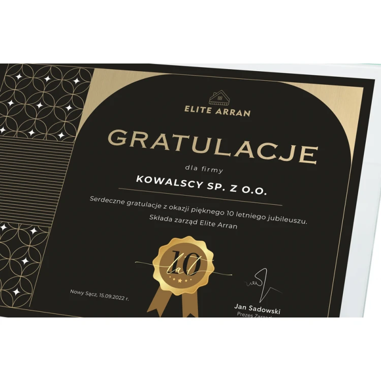 Glasdiplom - Glückwunschbrief - horizontal - farbiger UV-Druck - DUV069
