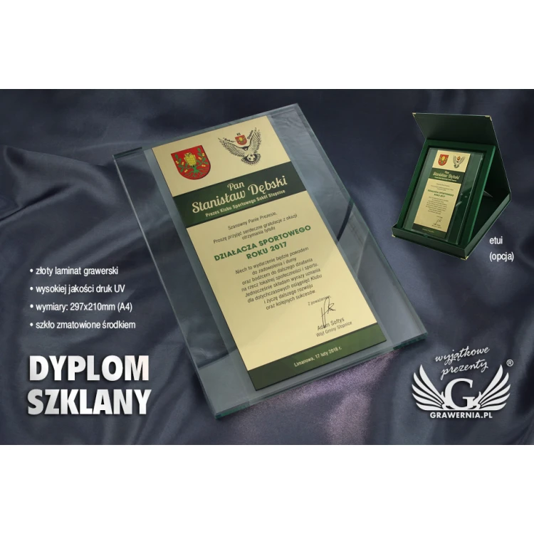 Glasdiplom - Dank für die Zusammenarbeit - UV-Druck - DUV026