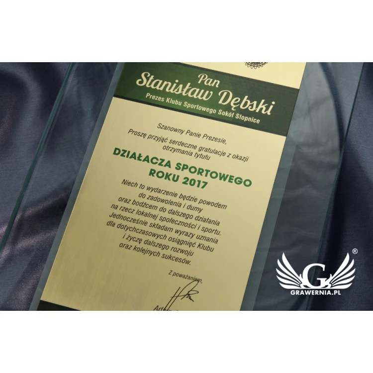 Glasdiplom - Dank für die Zusammenarbeit - UV-Druck - DUV026