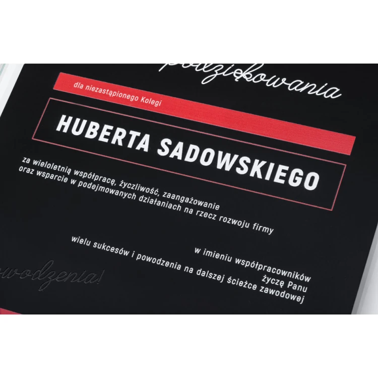 Glasdiplom - Dankeschön - Quadrat - farbiger UV-Druck - DUV080