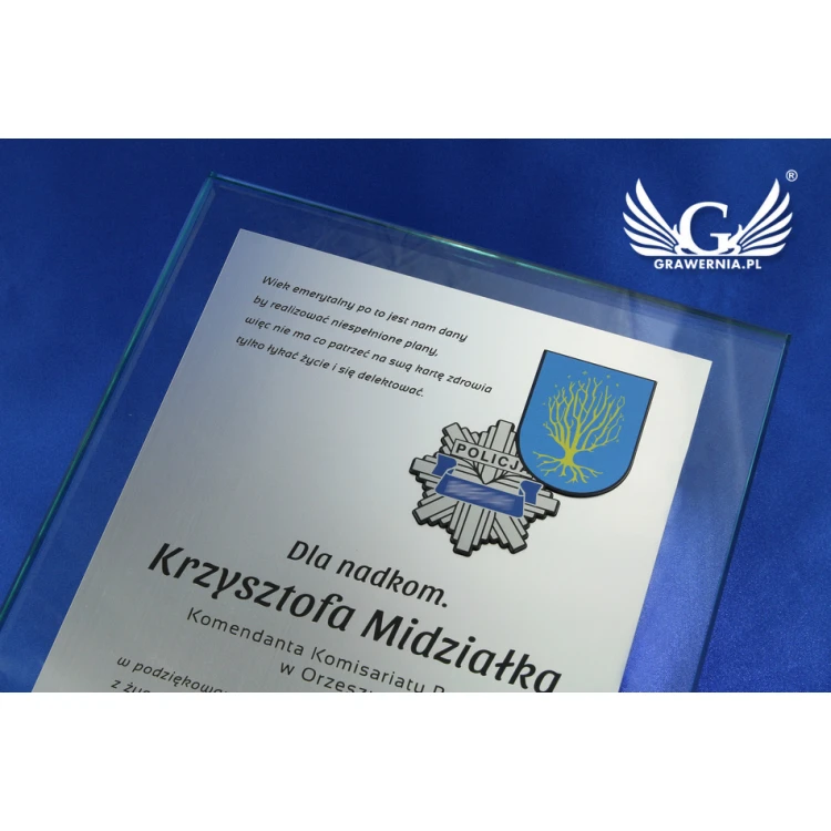 GLASDIPLOM POLIZEI - DSZ030 - vertikal - zwei farbige Logos