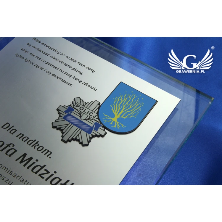 GLASDIPLOM POLIZEI - DSZ030 - vertikal - zwei farbige Logos