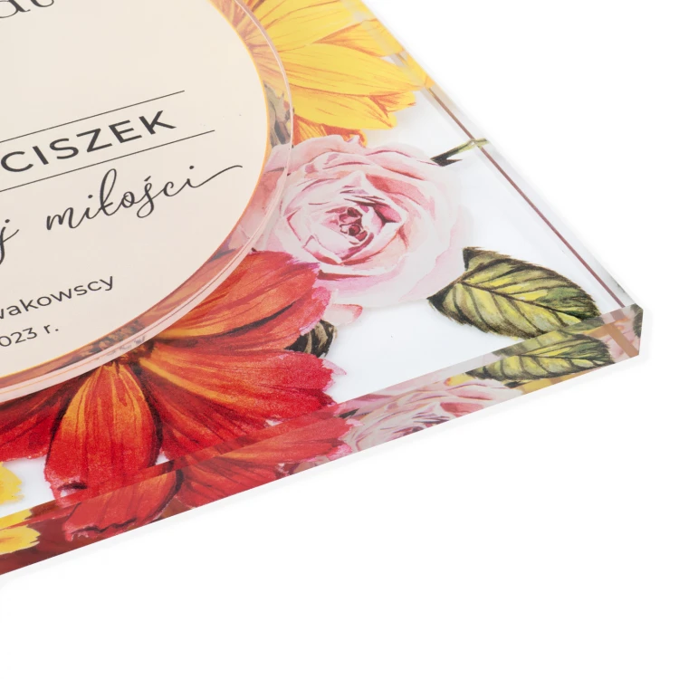 Glasurkunde - Rubin Hochzeitstag - farbiger UV-Druck - DUV095