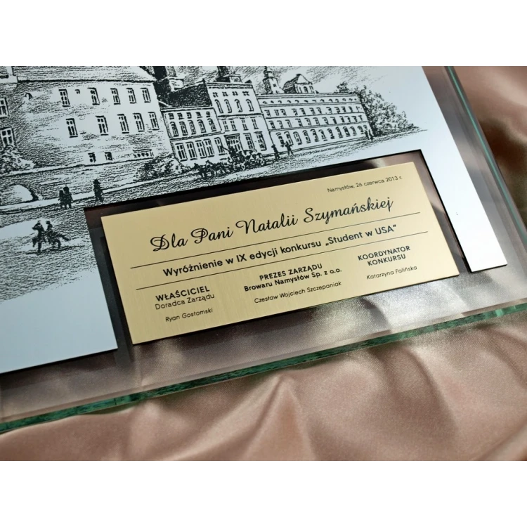 GLASDIPLOM mit Fotogravur oder beliebiger Zeichnung - DSZ024 - horizontal