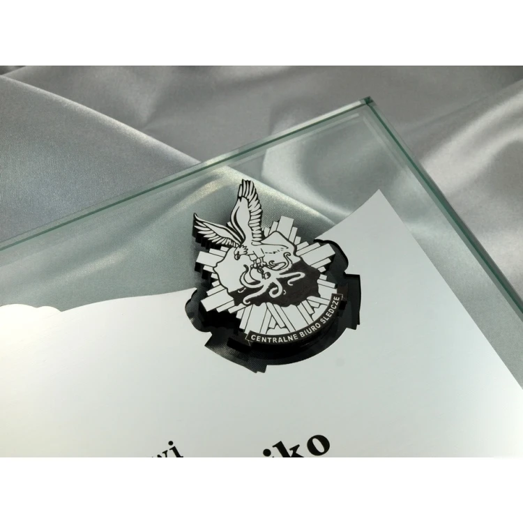 GLASDIPLOM mit zwei konvexen Logos - DSZ033