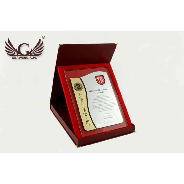 GLASDIPLOM mit WAPPEN oder beliebigem Logo - DSZ026 - vertikal