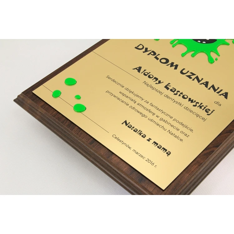 ANERKENNUNGSURKUNDE FÜR ZAHNARZT - GOLD - SL046