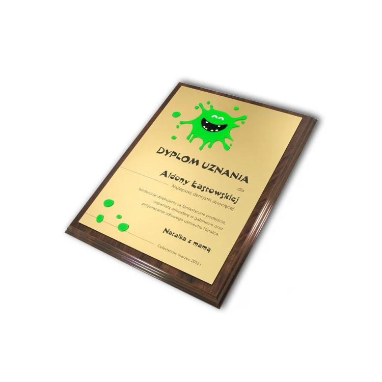 ANERKENNUNGSURKUNDE FÜR ZAHNARZT - GOLD - SL046