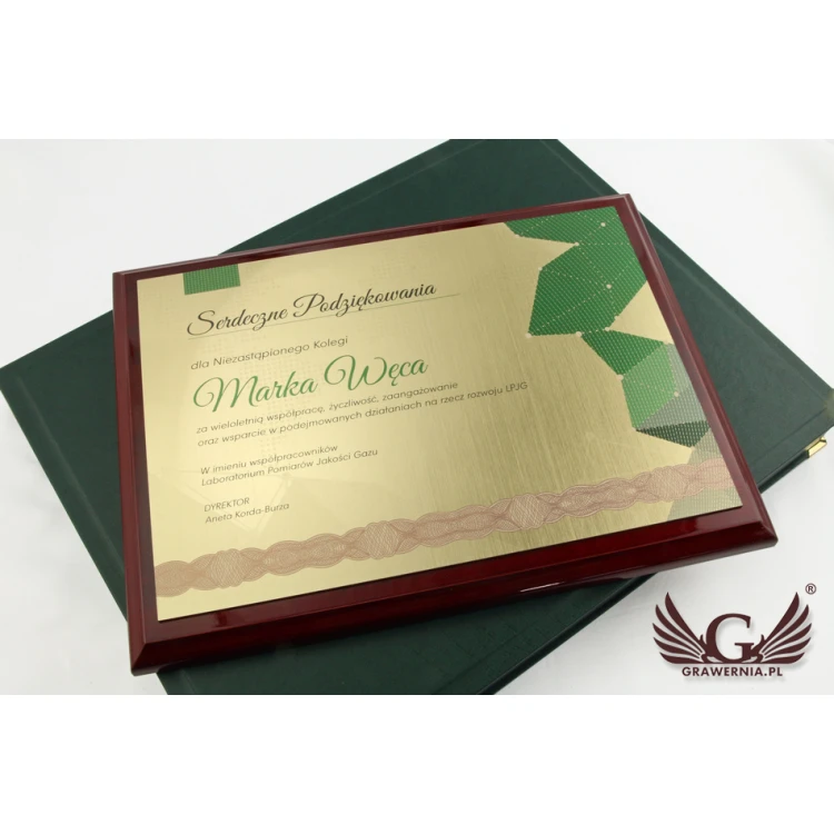 Anerkennungsurkunde Exclusive mit farbigem UV-Druck - horizontal - DCE005