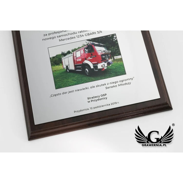 Anerkennungsurkunde für die Freiwillige Feuerwehr - MD154 Größe 25,5x20cm - farbiger UV-Druck - DUV041