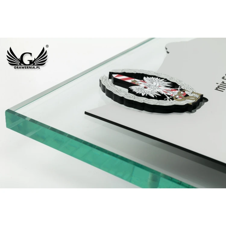 Anerkennungsurkunde - horizontal - Gravur und farbige Logos - DUV046