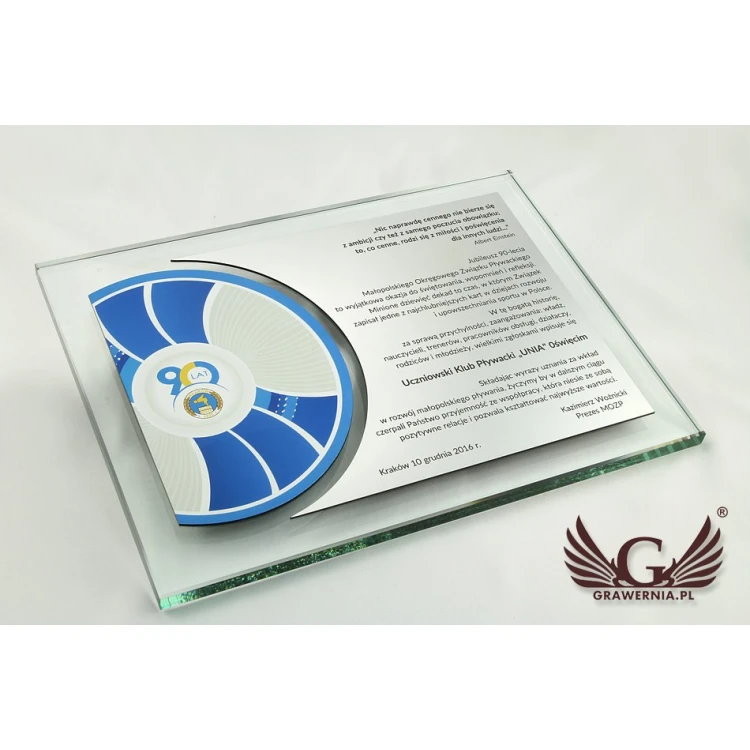 Anerkennungsurkunde - horizontal - farbiger UV-Druck - DUV015
