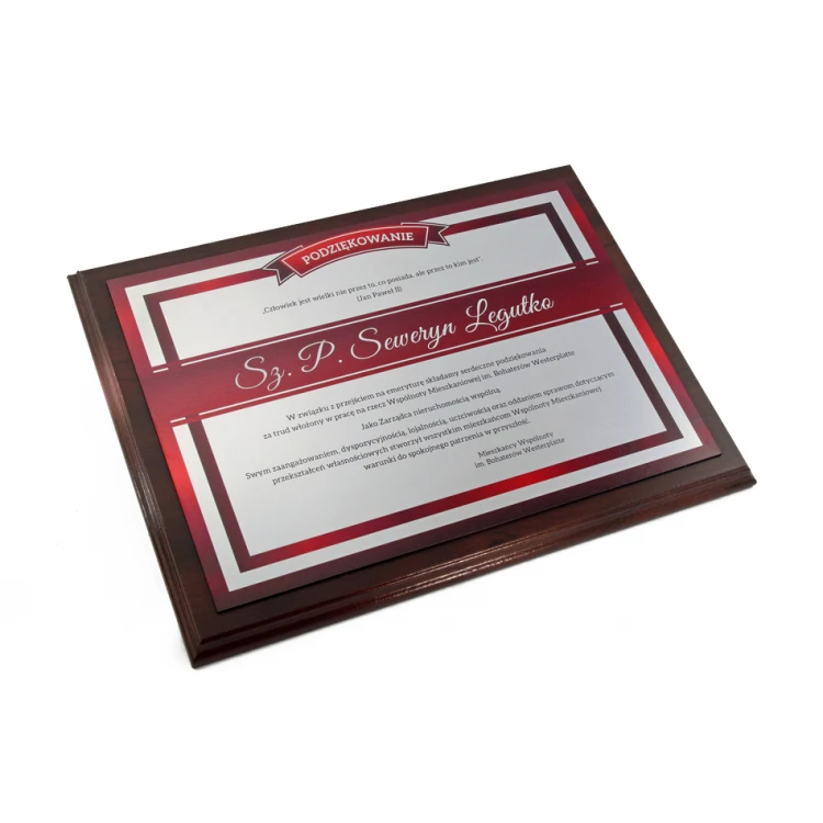 Anerkennungsurkunde mit farbigem UV-Druck - horizontal - DUV023