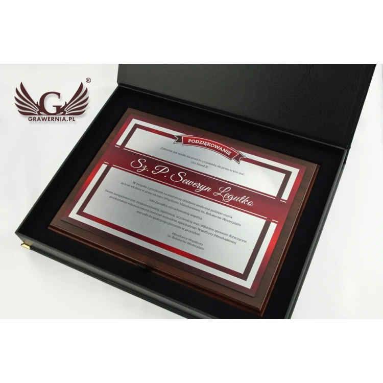 Anerkennungsurkunde mit farbigem UV-Druck - horizontal - DUV023