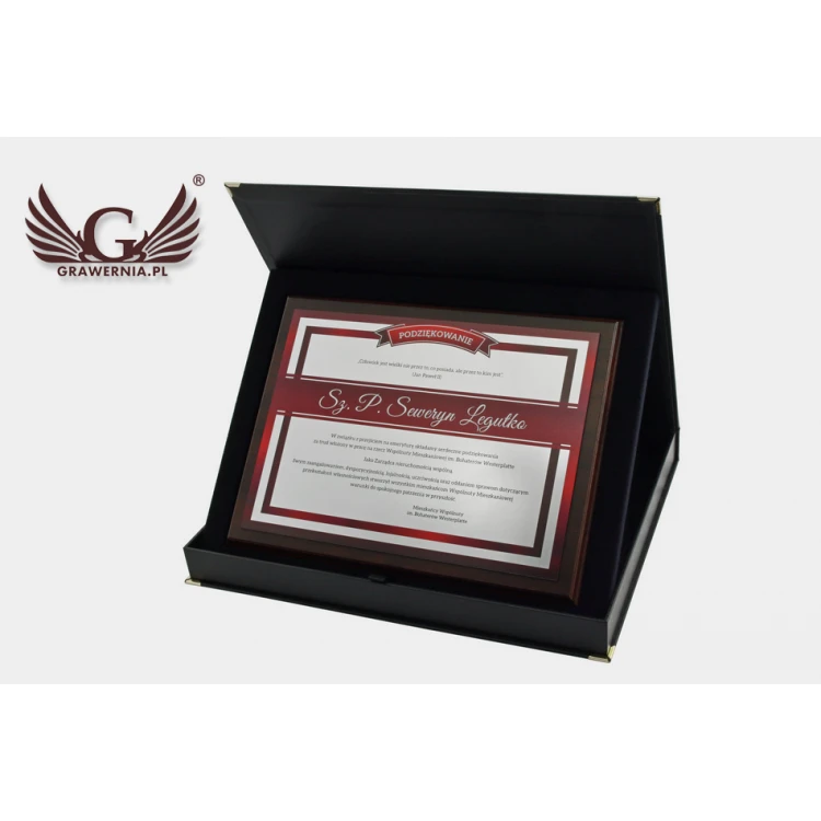 Anerkennungsurkunde mit farbigem UV-Druck - horizontal - DUV023